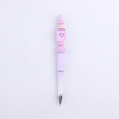 Milk Bottle Silicone Beaded Pens Handmade Office School Supplies 7
