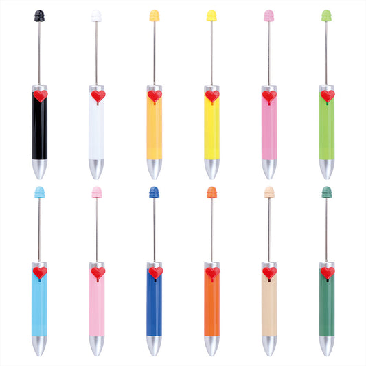 DIY Love 7 Color Valentine Day Beadable Ballpoint Pens 155mm Length
