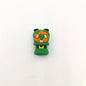 20Pcs Silicone 3D Focal Beads Three Leaf Old Man Green Belt