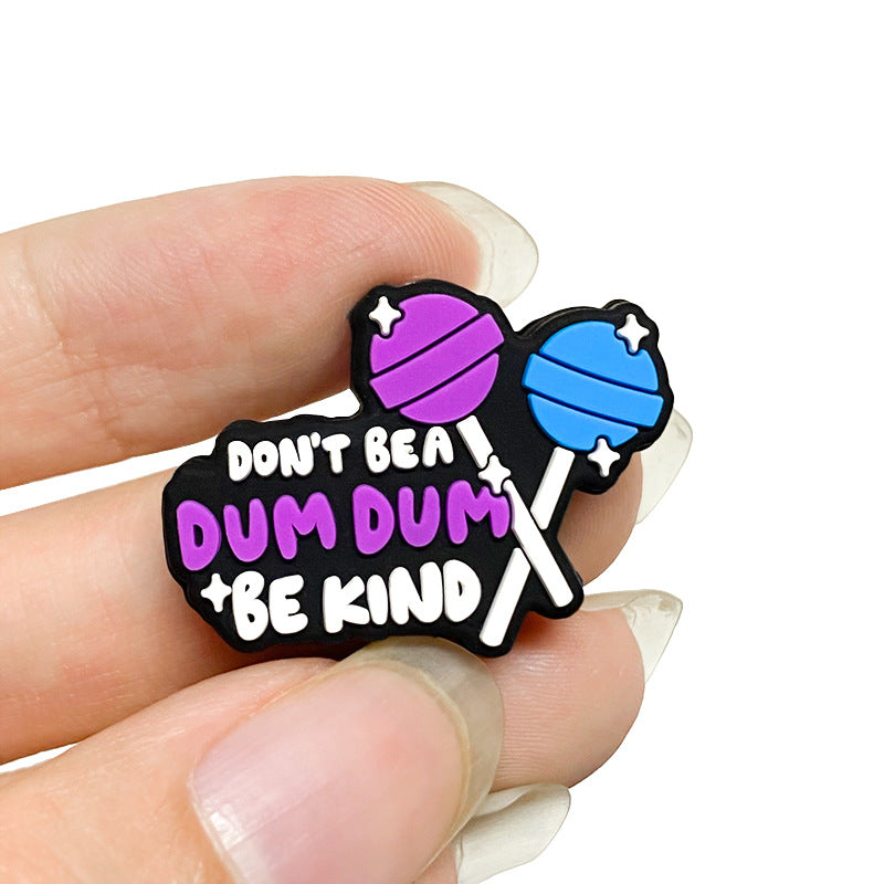 20Pcs Silicone Focal Beads Cartoon Simulation Lollipop With Text Design 5