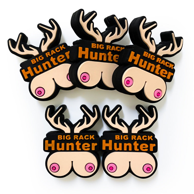 20Pcs Silicone Focal Beads Big Rack Hunter Holding Antlers 3
