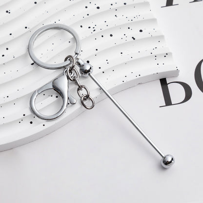 DIY Beadable Keychains Stainless Steel 14.8x3.0cm Craft Supplies 8