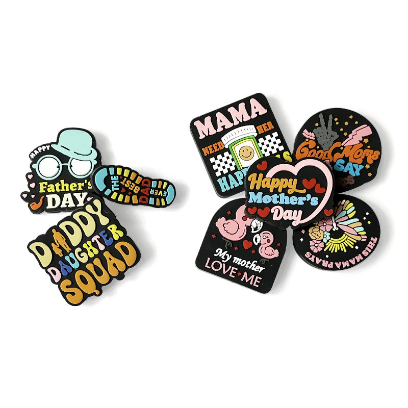 20Pcs Silicone Focal Beads Mother Father'S Day Text and Symbol Design