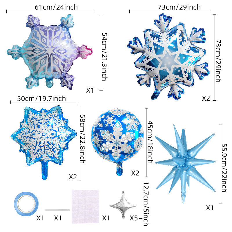 Snowflake Foil Balloon Set Frozen Festival Party Decoration 2