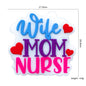20pcs Silicone Focal Beads Nurse Mom Text with Heart Detail 2