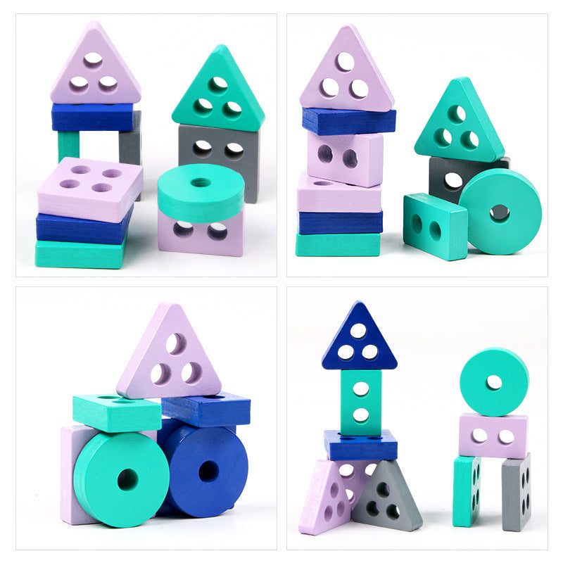 Wooden Building Blocks Educational Montessori Toys for Toddlers