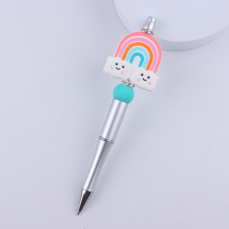 Rainbow Cloud Silicone Beaded Pens Handmade Office School Supplies 7