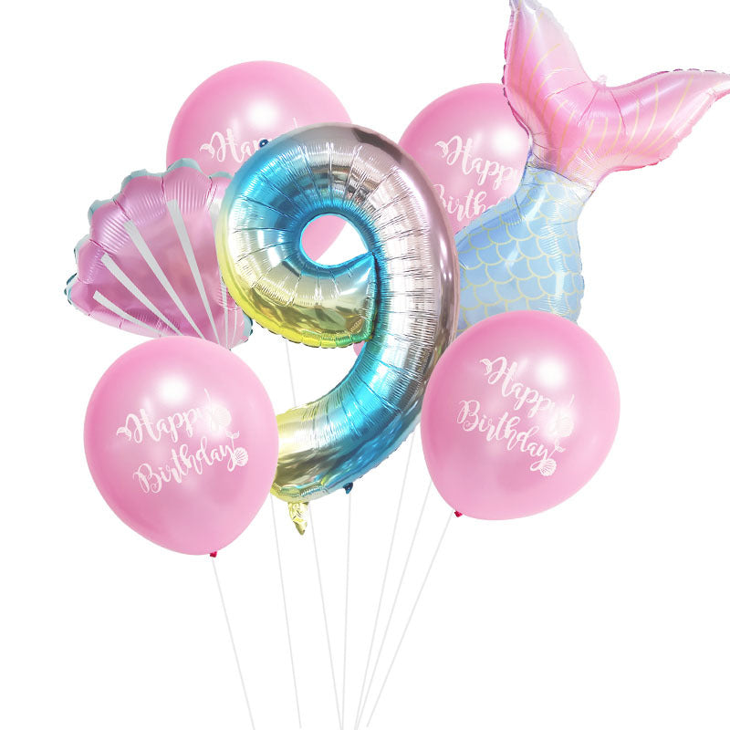 Mermaid Foil Balloon Set Birthday Party Decoration 22