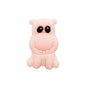 20pcs Silicone Focal Beads Hippo Sitting Pose 2