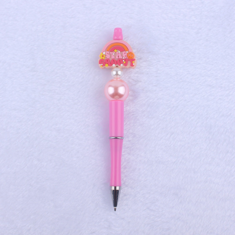 Cartoon Pattern Silicone Beaded Pens Ballpoint Pen DIY Craft Supplies 14