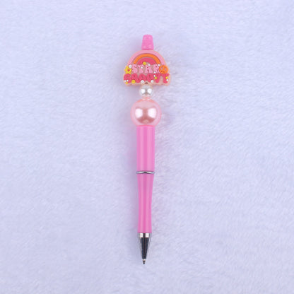 Cartoon Pattern Silicone Beaded Pens Ballpoint Pen DIY Craft Supplies 14