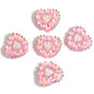 5pcs 21x25mm Chain Heart Rhinestone Beads Jewelry Making 6