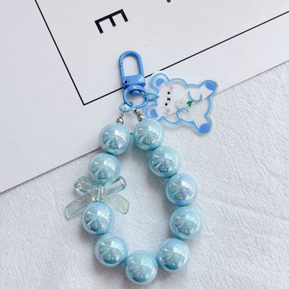 Acrylic Rabbit Bear Beaded Keychain Bracelet Charm 13