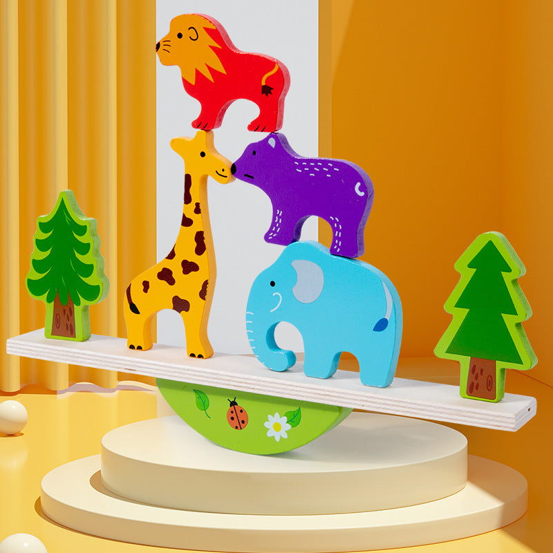 Wooden Animal Balance Building Blocks Montessori Toys 4
