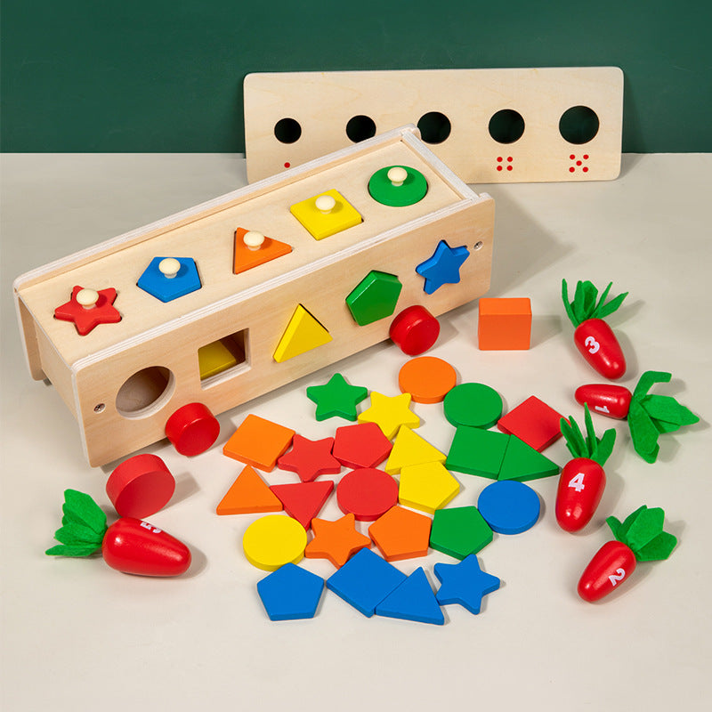 Wooden Shape Pairing Building Blocks Montessori Toys for Kids 5
