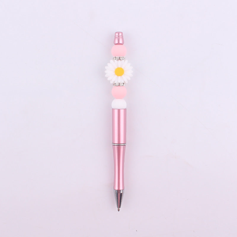 Daisy Flower Silicone Beaded Pens Ballpoint Novelty Handmade Gift 6