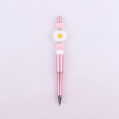 Daisy Flower Silicone Beaded Pens Ballpoint Novelty Handmade Gift 6