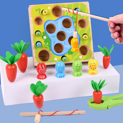 Wooden Happy Farm Montessori Toys Educational Desktop Game 4