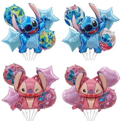Lilo Stitch Foil Balloon Set Children's Birthday Party Decoration 5pcs 8pcs 5