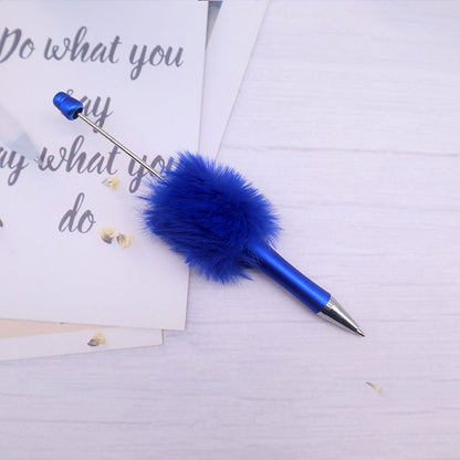 Fuzzy Plush Beadable Ballpoint Pens DIY Craft Supplies Decorative 7