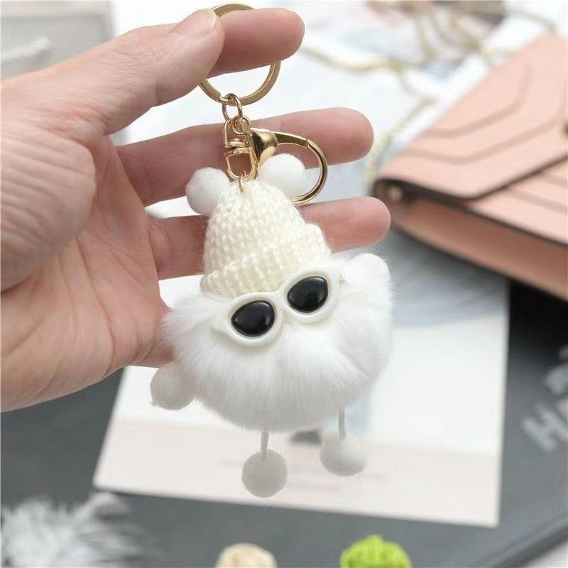 Small Monster Pom Pom Doll Keychain Plush Charm Accessory 6