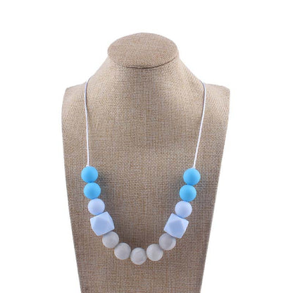 Silicone Bead Necklace Octagonal Beads and Round Beads 3
