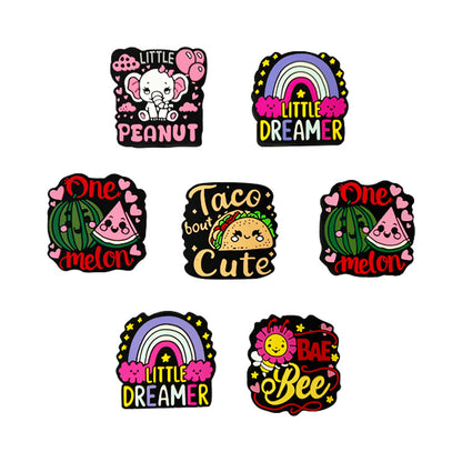 Silicone Focal Beads Fruit Burger Elephant Rainbow Design 5