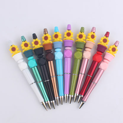 Sunflower Silicone Beaded Pens Handmade Office School Supplies Gift 3