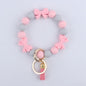 Bow Silicone Bead Wristlet Keychain 14cm Tassel Charm 6