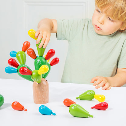 Wooden Cactus Balance Building Blocks Montessori Toys 3