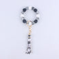 Leopard Print Silicone Bead Wristlet Keychain Tassel Charm 13