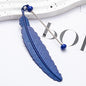 Beadable Feather Bookmarks Metal DIY Craft Supplies 19.6x2.4cm 12