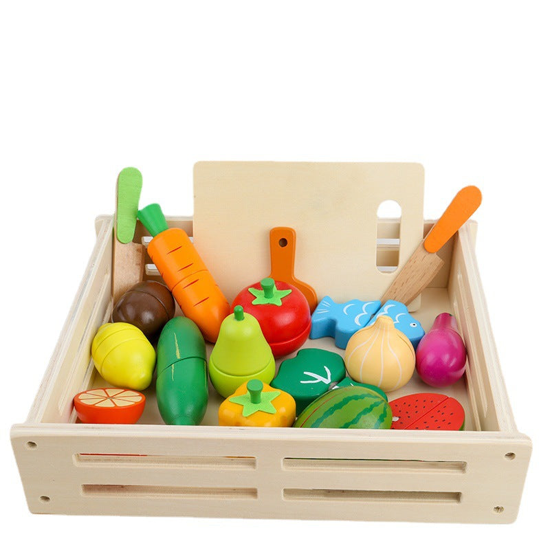 Wooden Magnetic Fruits and Vegetables Montessori Toys for Kids