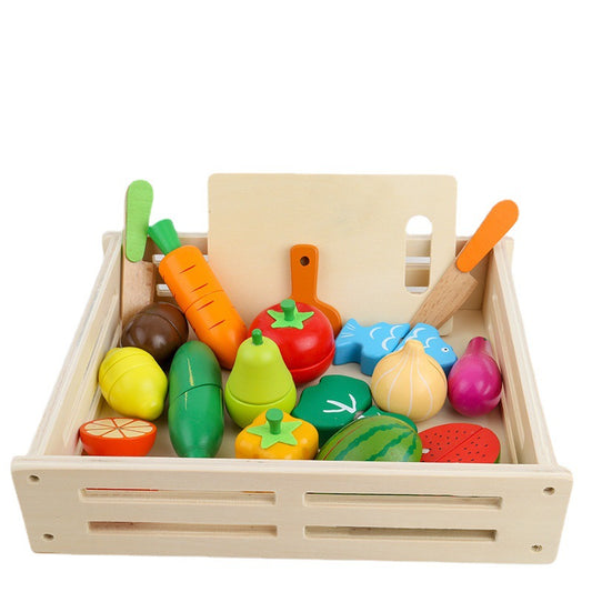 Wooden Magnetic Fruits and Vegetables Montessori Toys for Kids