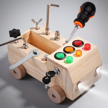 Wooden LED Switch Montessori Busy Board Educational Toy 2