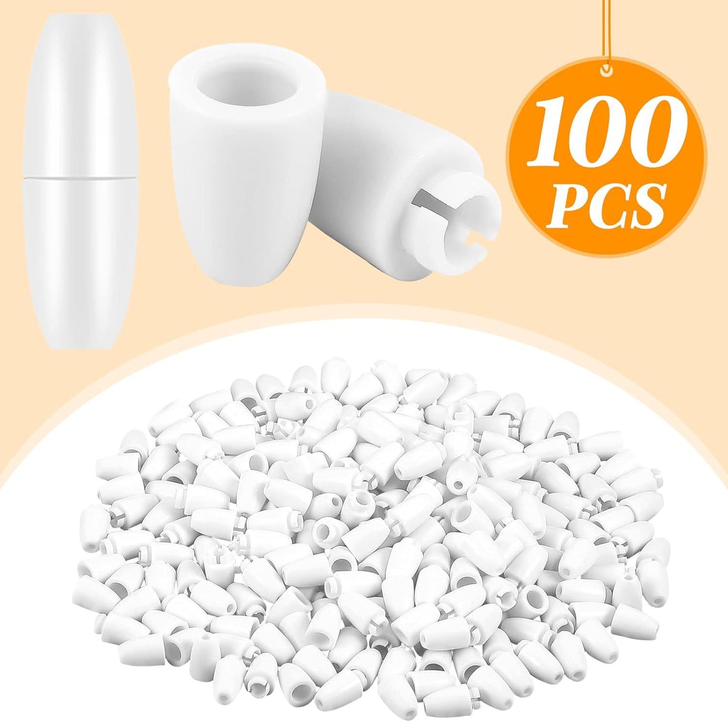 100pcs Food Grade PP Breakaway Safety Clasps Bead Barrel Connectors 5