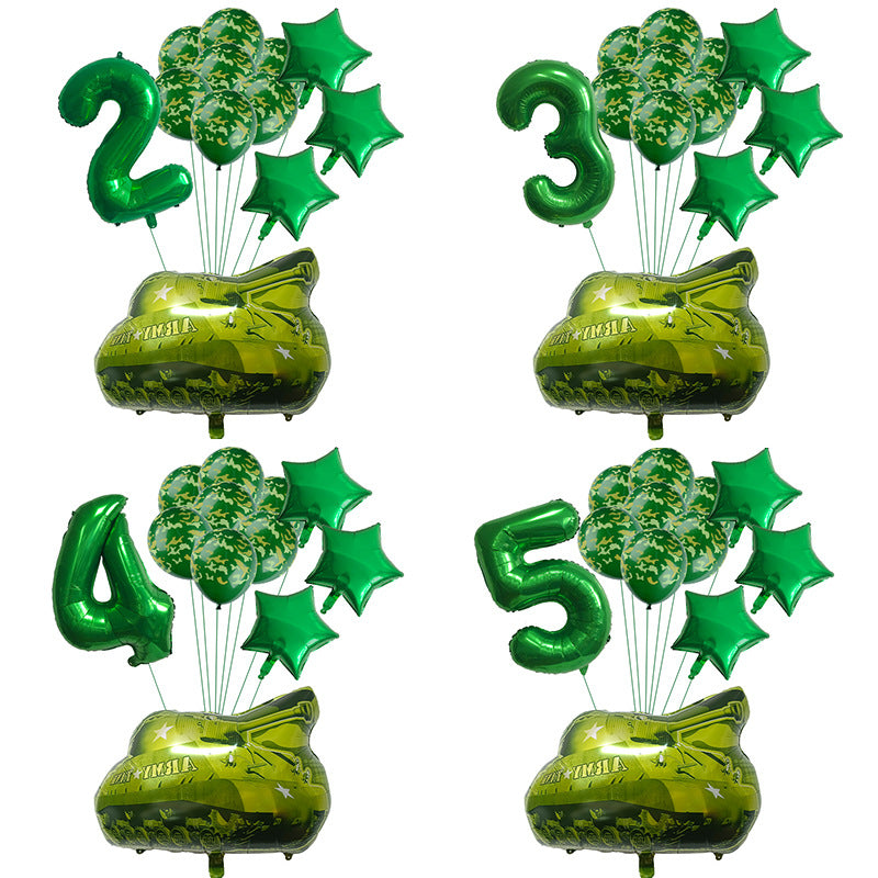 Military Tank Foil Balloon Set Boys Birthday Party Decoration 3