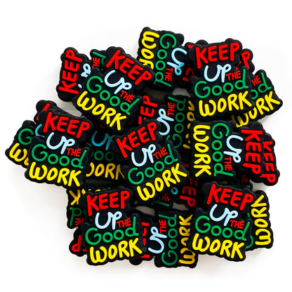 20pcs Silicone Focal Beads Motivational Quote Keep Up The Good Work 2