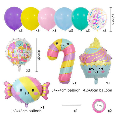Cute Candy and Ice Cream Foil Balloon Birthday Party Decoration Set 3