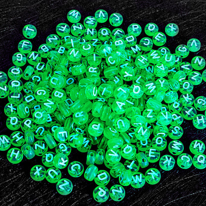100pcs Letter Acrylic Beads Transparent Candy Color DIY Bracelet Making 17