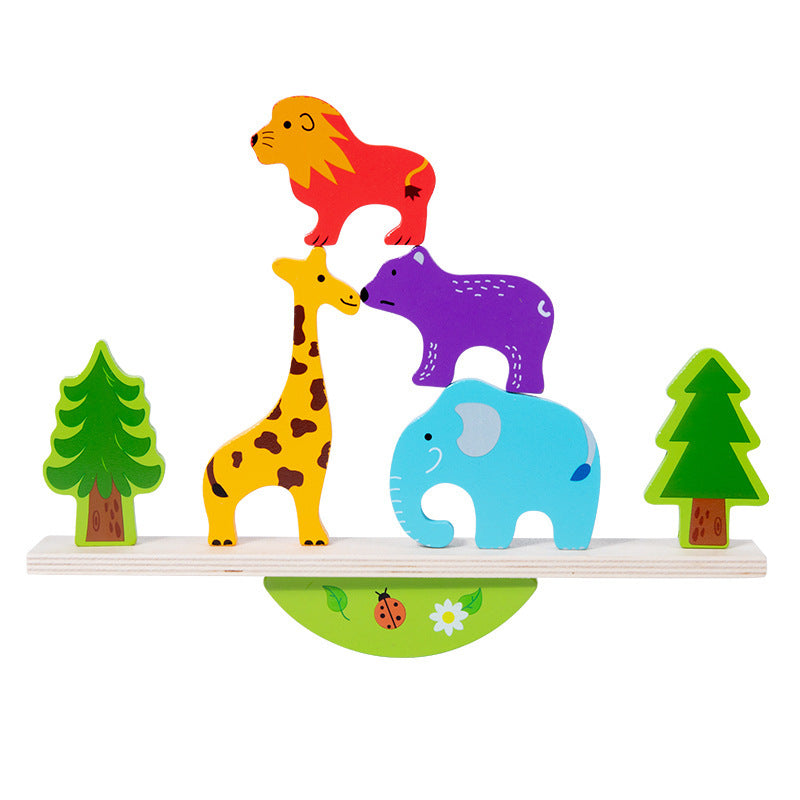 Wooden Animal Balance Building Blocks Montessori Toys