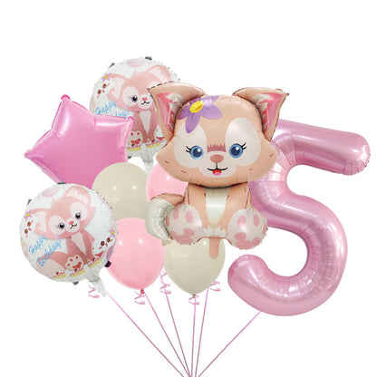 StellaLou Bunny Foil Balloon Birthday Party Decoration Set 5