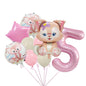StellaLou Bunny Foil Balloon Birthday Party Decoration Set 5