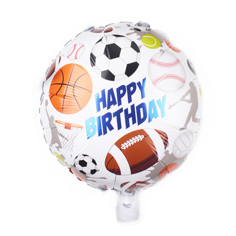 Sports Ball Foil Balloons Party Decoration Set 18 Inch 5pcs 2