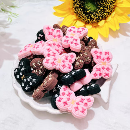 20Pcs Silicone Focal Beads Butterfly Three Color Pattern 4