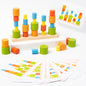 Cylinder Building Blocks Montessori Toys Wooden Educational Toy