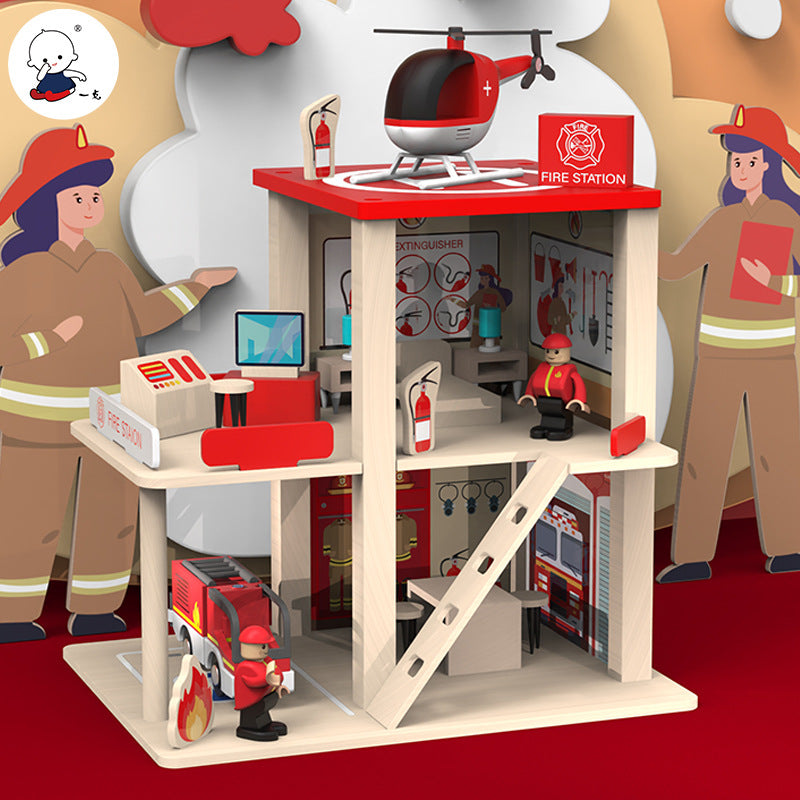 Wooden Police Station Model Montessori Toys Educational Toy 2