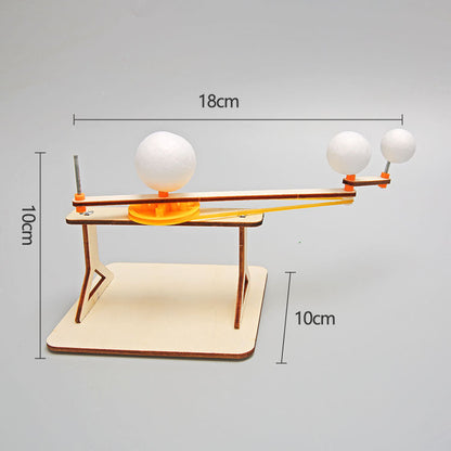 Wooden Solar System Educational Toy DIY Rotating Model 3