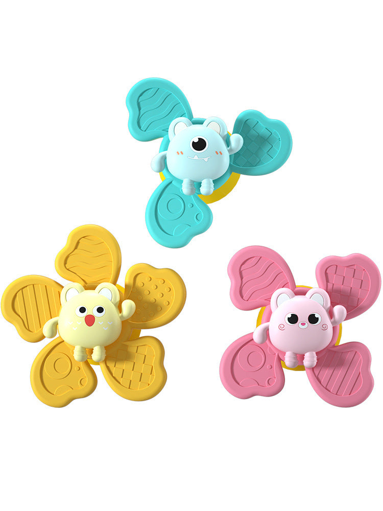 Plastic Suction Cup Spinner Bath Toys for Babies 3 Pack