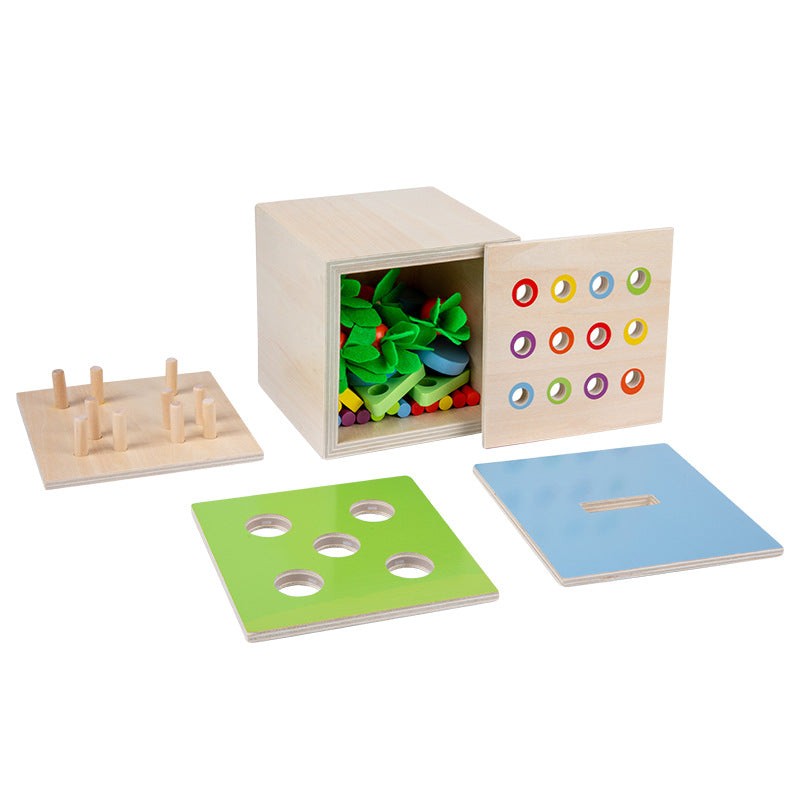 Wooden Montessori Toys Multifunctional Intelligence Box for Kids 4